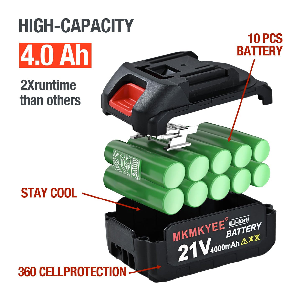 Charger cord with 100-240V input and US plug for global use.