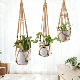 MKO SHUN macrame hanger ceiling mount idea fits in living room