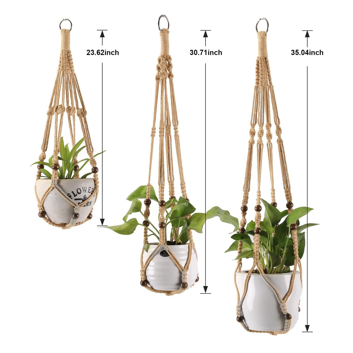 MKO SHUN macrame hanger closeup weave shows durable natural jute for rustic decor
