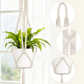 Mkono 4-string macrame design provides balanced support for pots.