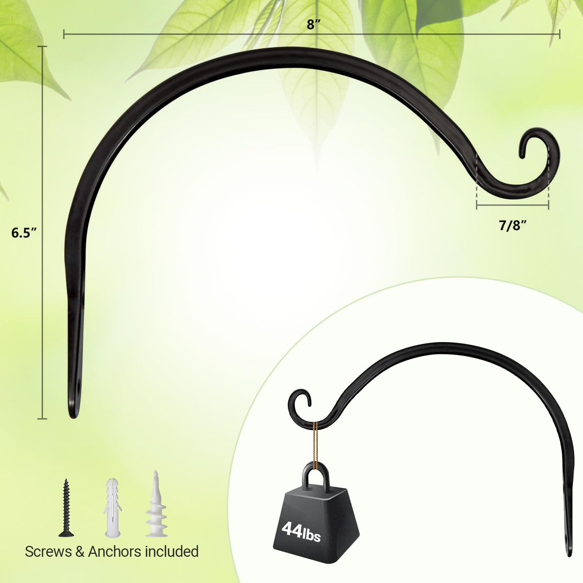 Mkono 8-inch bracket supports bird feeder display in black outdoors