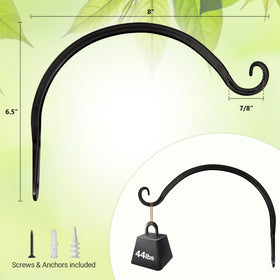 Mkono 8-inch bracket supports bird feeder display in black outdoors