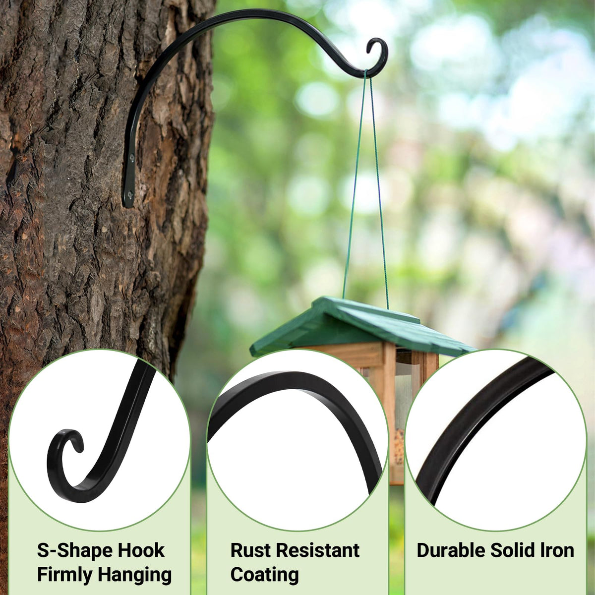 Mkono 8-inch bracket hanging lanterns indoors with matte black finish