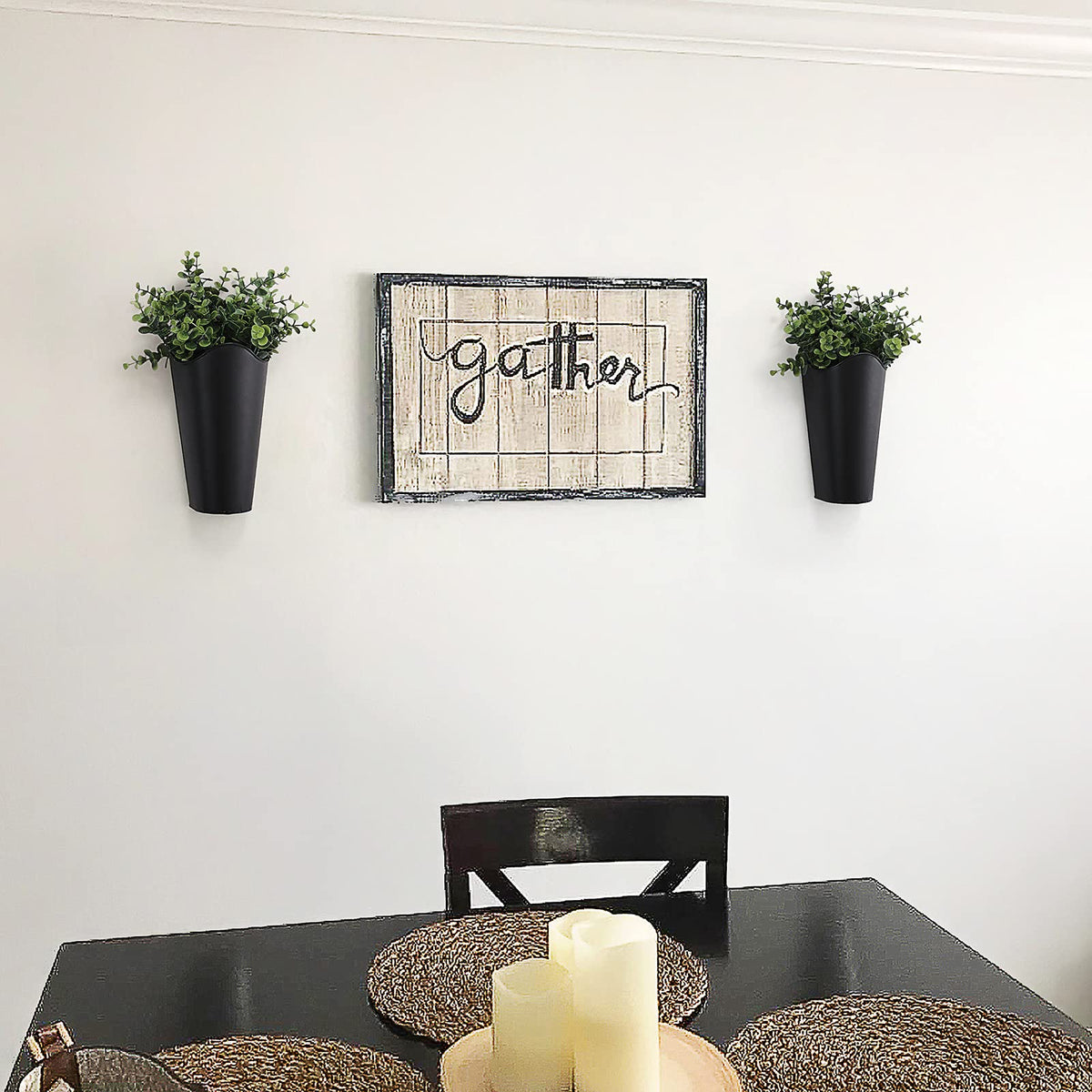 Mkono rustic metal plant container for centerpieces and shelves