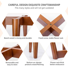 Mkono beech wood plant stand detail; robust dowel construction