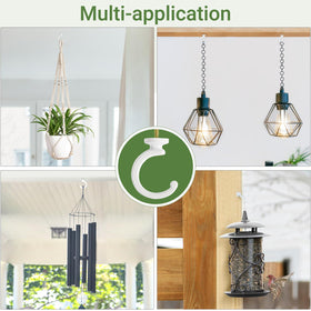 Mkono ceiling hooks used for a bird feeder setup in outdoor space.