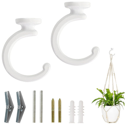 Mkono ceiling hooks for hanging plants, supports heavy planters up to 25 lb.