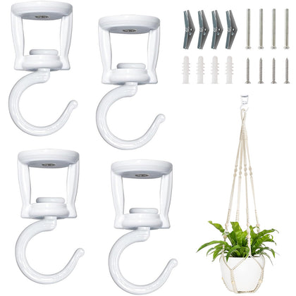 Mkono ceiling hooks for hanging plants in white, four-pack, sturdy and discreet.