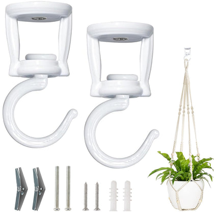 Mkono heavy-duty ceiling hook suspends a plant securely from the white ceiling for indoor use