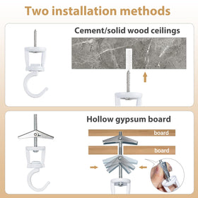 Mkono indoor outdoor decor hook blends with white ceilings