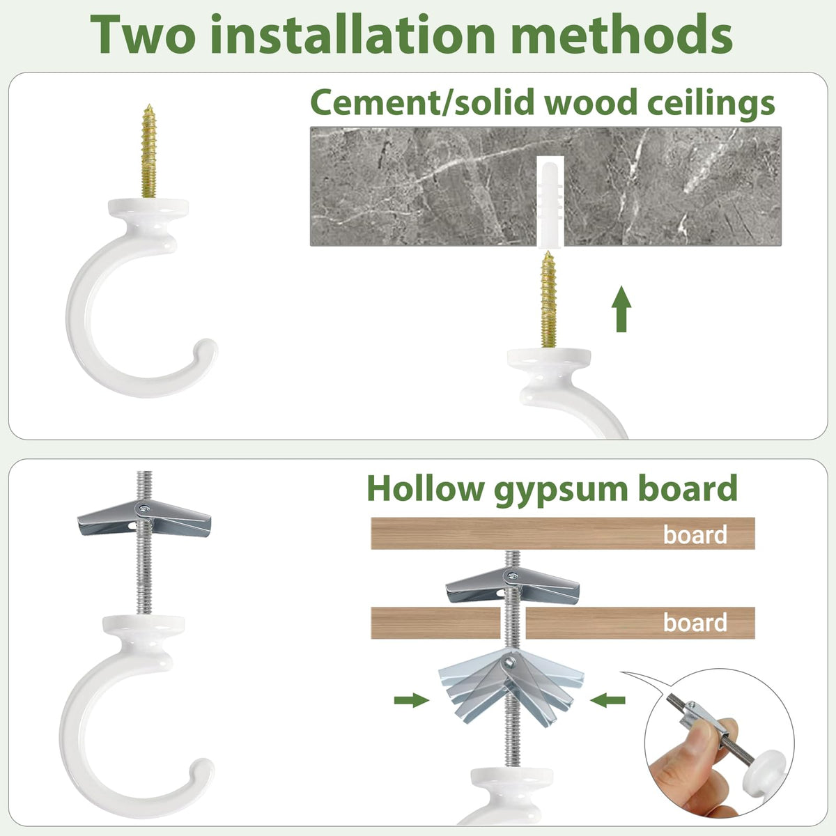 Mkono two-pack set includes all hardware for quick installation, indoor/outdoor decor.