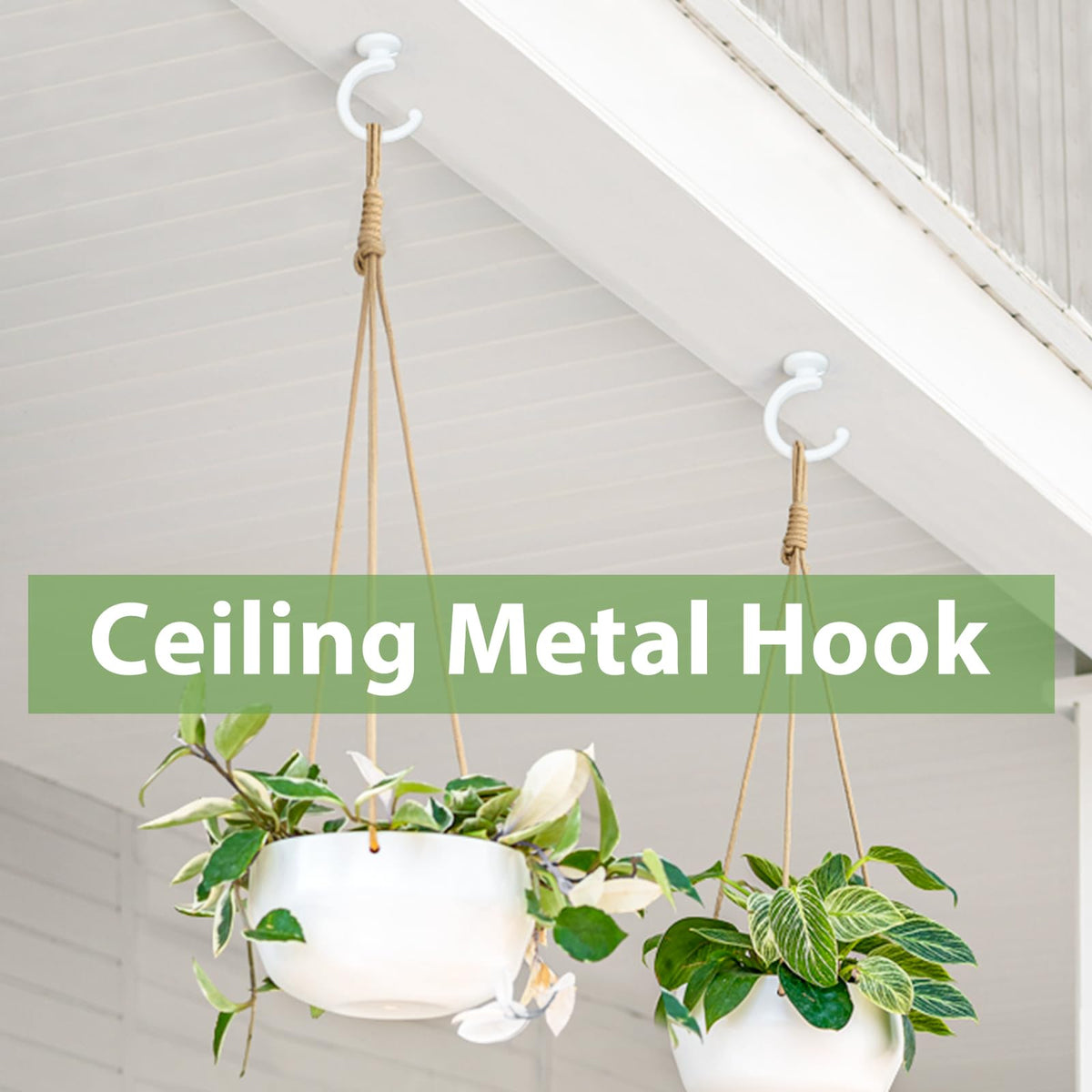 Mkono white swag hanger for chandeliers and lanterns, durable metal.