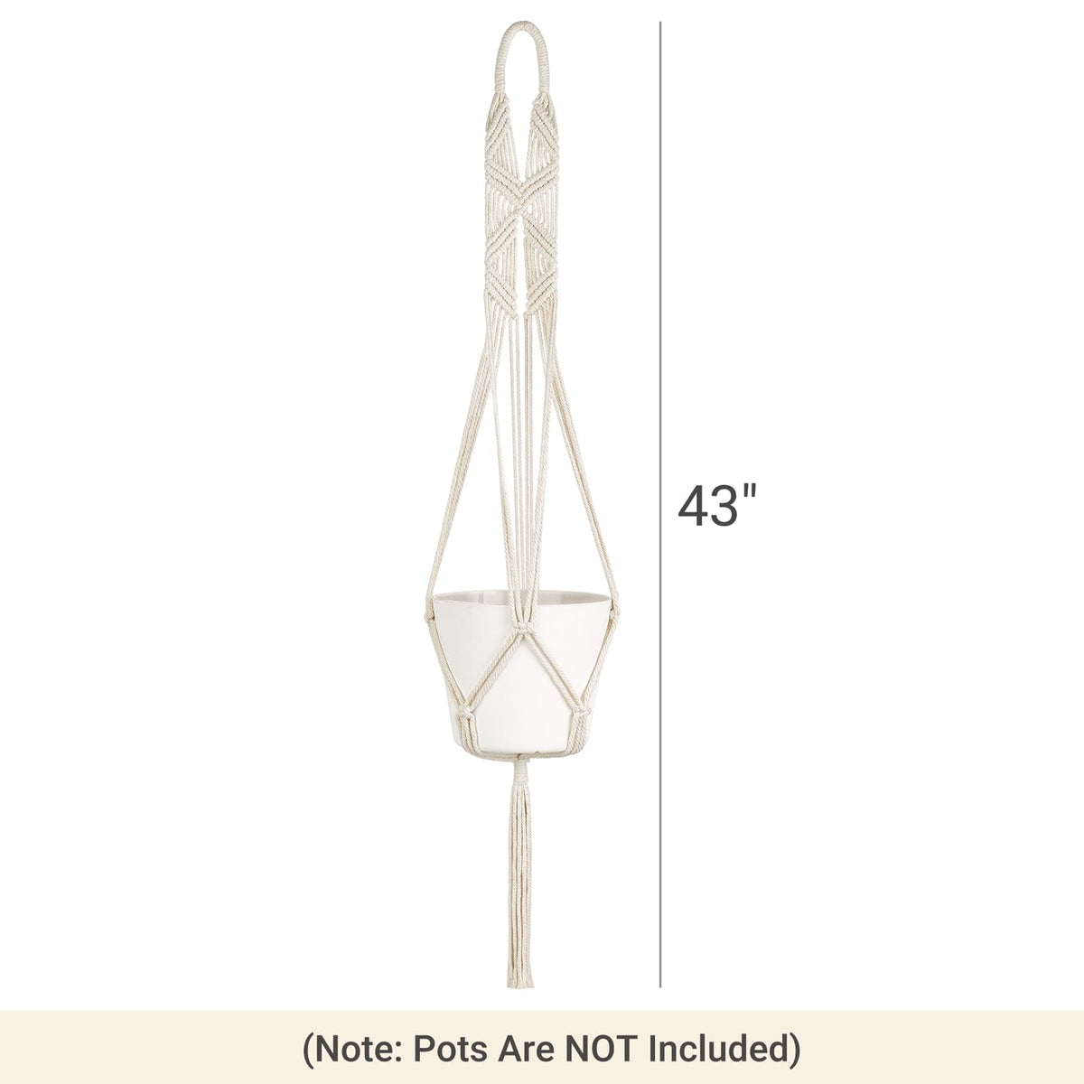 Mkono cotton cord macrame hanger with natural texture for outdoor use.