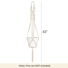 Mkono cotton cord macrame hanger with natural texture for outdoor use.