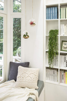 Mkono flat-bottom globe keeps decor stable on shelves or tabletops.