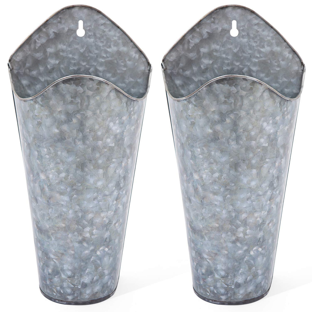 Mkono galvanized wall planter set hanging for rustic farmhouse decor