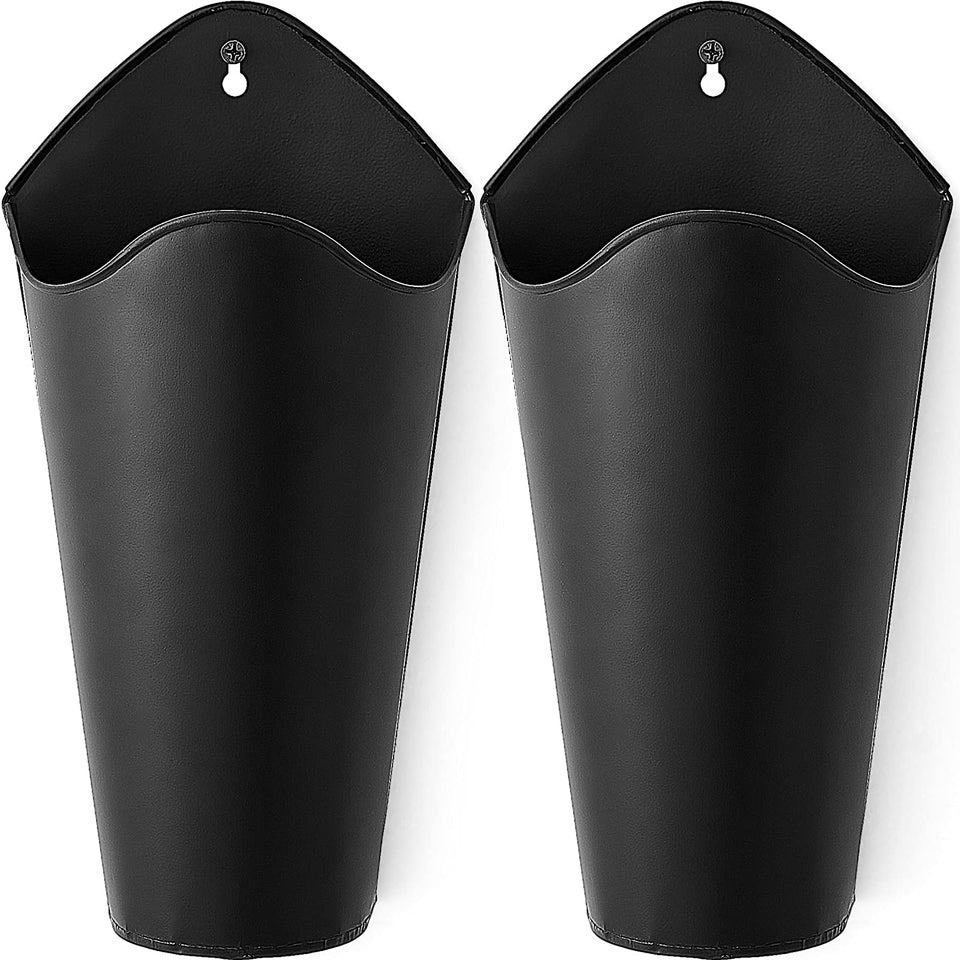 Mkono galvanized wall planter set of 2 in black for faux greenery display