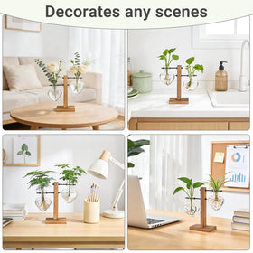 Mkono hydroponic planter on a home office shelf for easy plant rooting