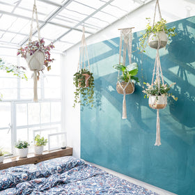 Mkono ivory macrame hanger makes a thoughtful home decor gift.