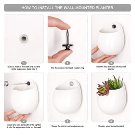 Mkono sleek wall-mounted planters with artificial succulents for balconies.