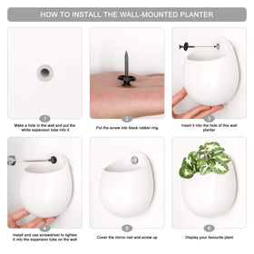 Mkono round ceramic planter set suitable for desks, shelves, and entryways.