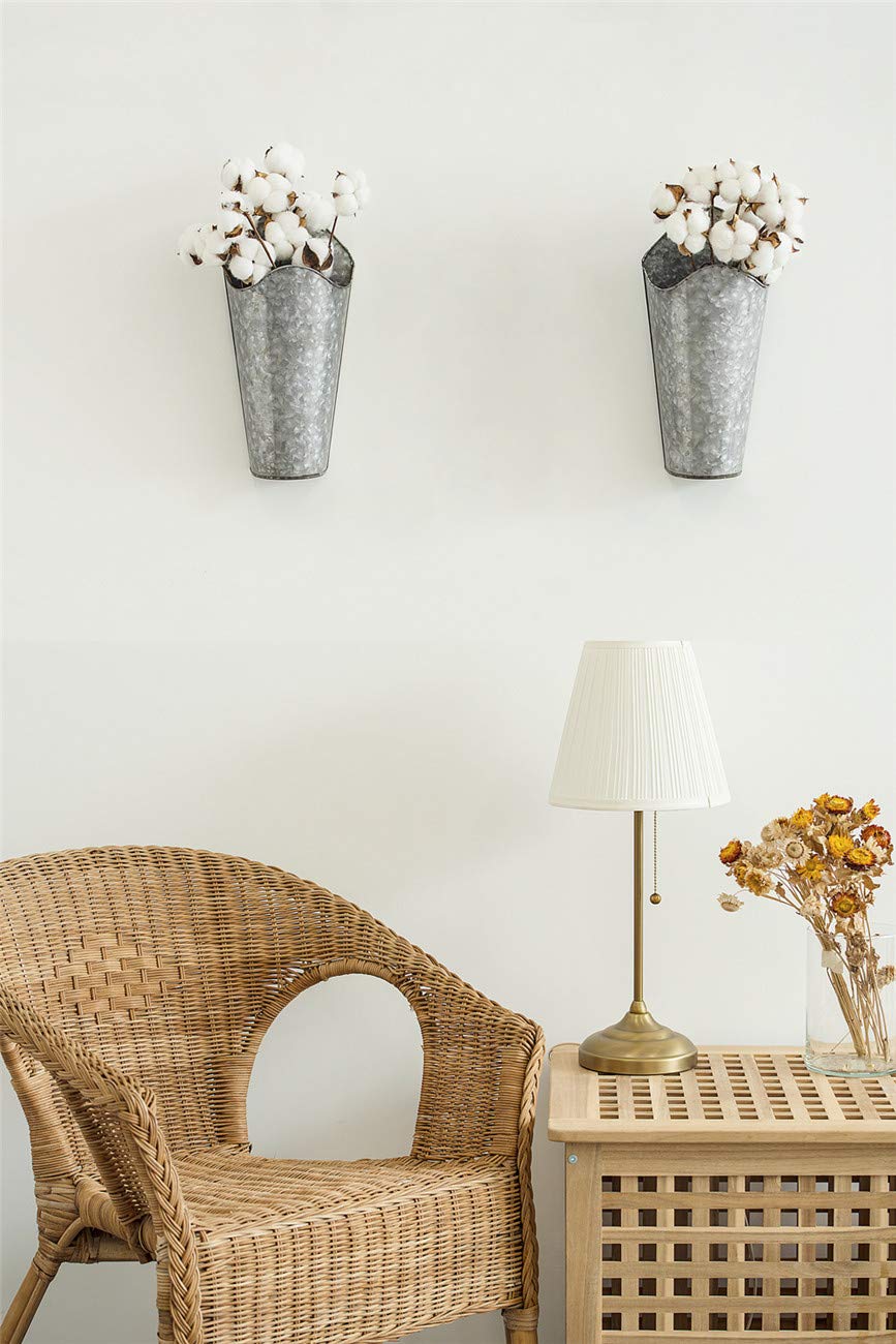 Mkono rustic farmhouse wall decor detail on antique planters