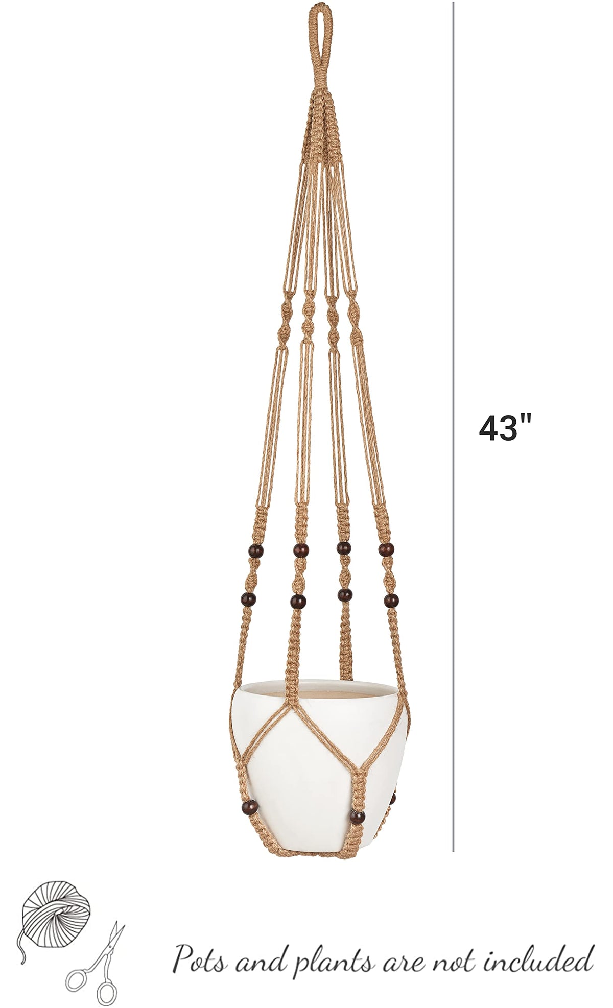 Mkono set of 2 macrame planters for versatile vertical styling