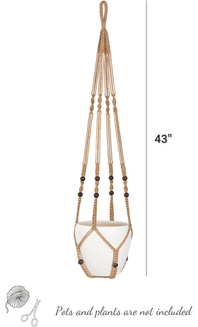 Mkono set of 2 macrame planters for versatile vertical styling