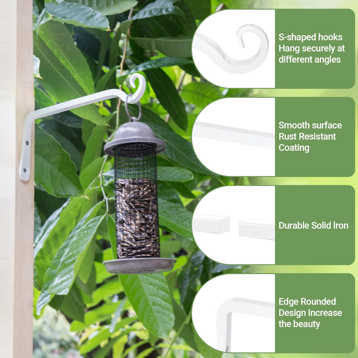 Mkono white bracket mounted on wall ideal for lanterns and baskets