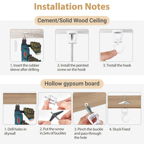 Mkono white ceiling hooks blend with interiors, maintaining aesthetics.