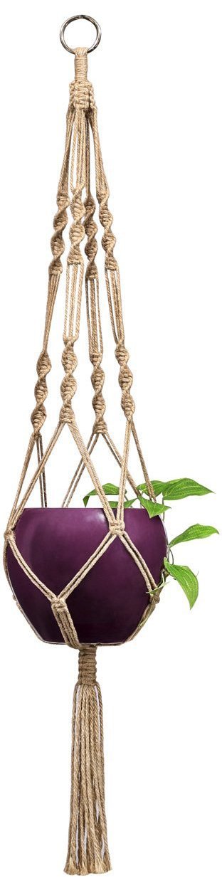 Mkono woven macrame hanger design for stylish greenery display.