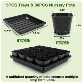 Mlhezy 5-pack seed start trays keep cups aligned for a tidy setup.