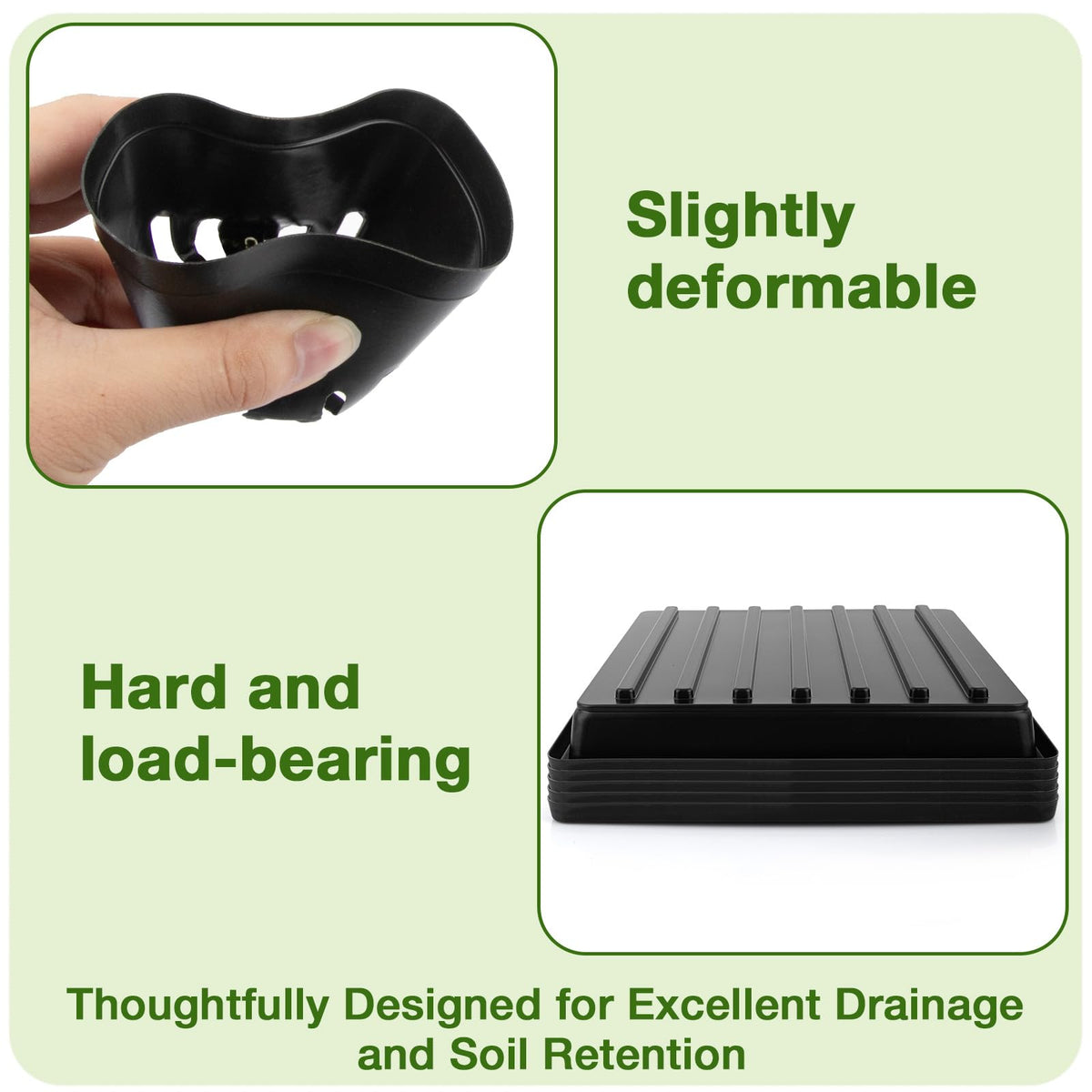 Mlhezy square seedling pots 2.5 inches support stable root development.