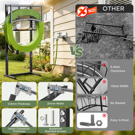 MLICAWU anchor spikes provide stable ground anchoring for hose storage.