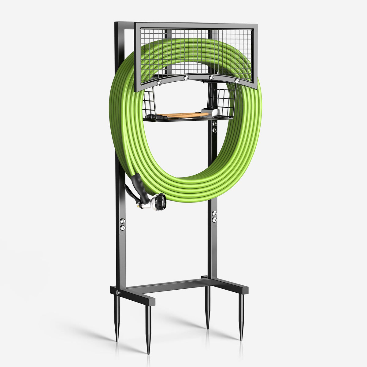 MLICAWU garden hose holder freestanding keeps hose neatly off the ground and accessible.