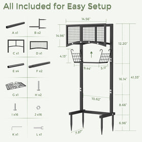 MLICAWU outdoor hose organizer positioned in garden patio area.