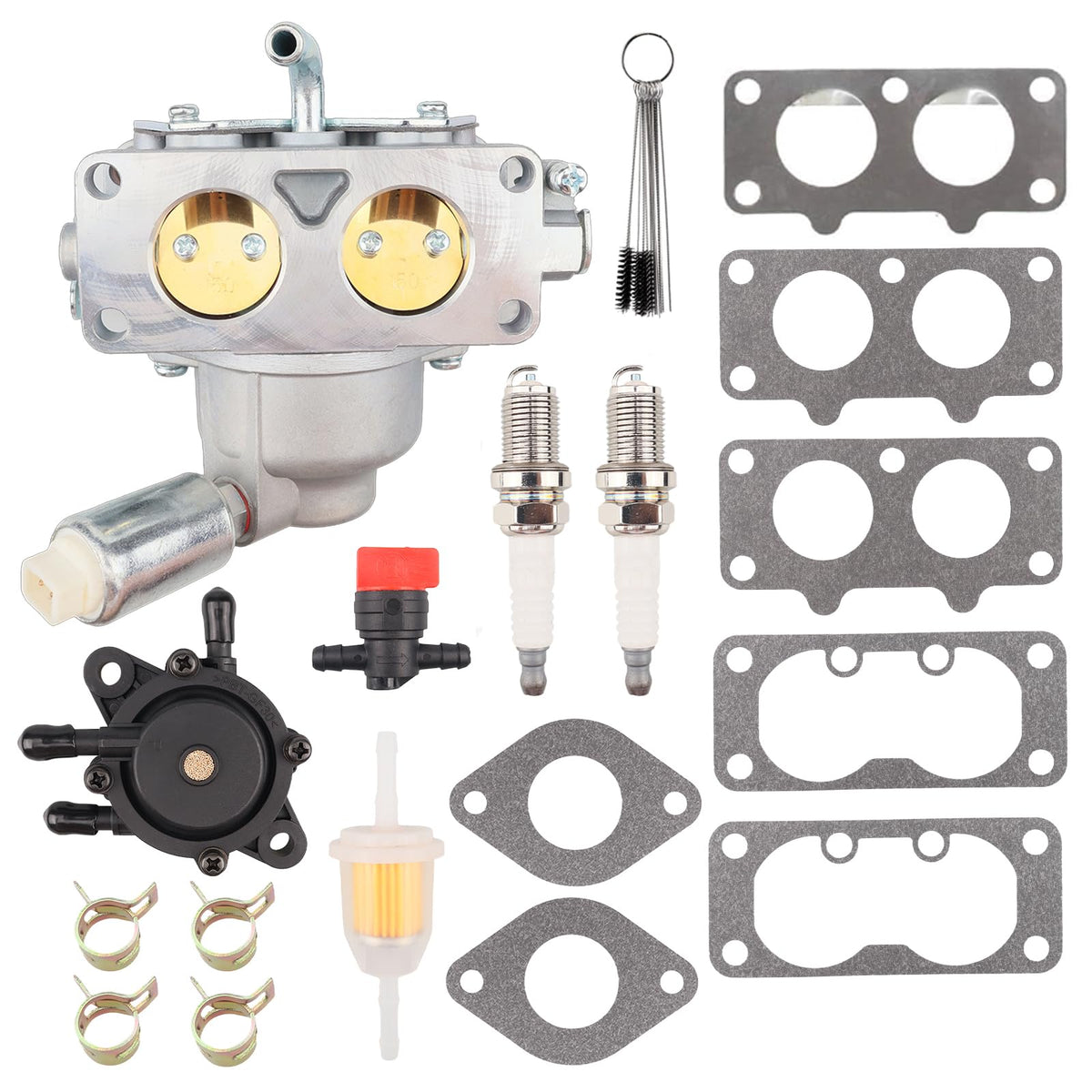 Mliong carburetor tune-up kit close-up for Briggs and Stratton engines showing durable components