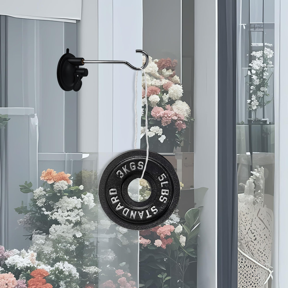 MLLNFUE window suction hook provides secure glass mounting for long-term use.
