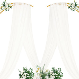 MLMC Ivory white baby shower drapery adds airy, intimate ambiance.