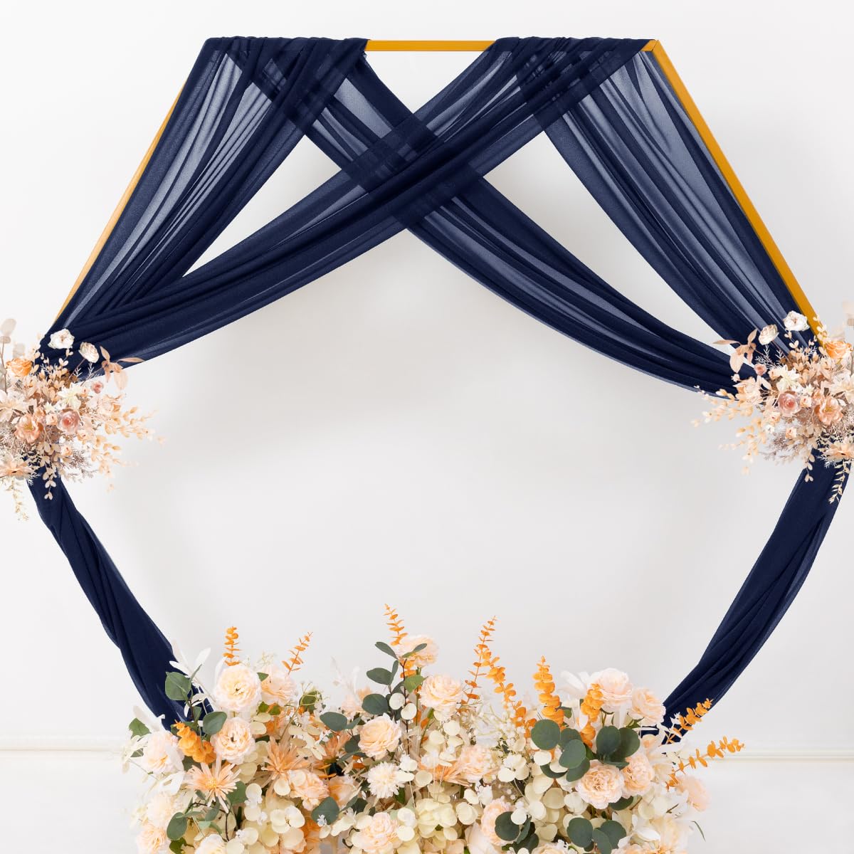 MLMC 20-foot drape panel offers a long flowing look for grand entrances.