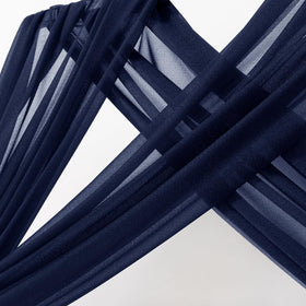 MLMC navy blue sheer backdrop curtains ideal for wedding photo setups.