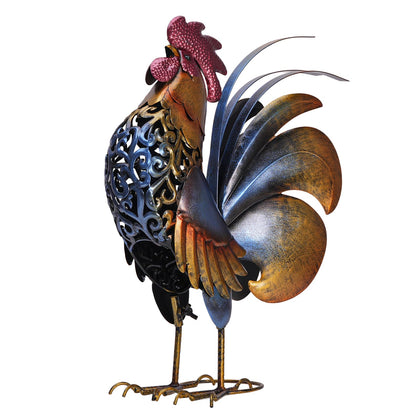 Mloarts Rooster Garden Statue with a proud head for a standout garden focal point.