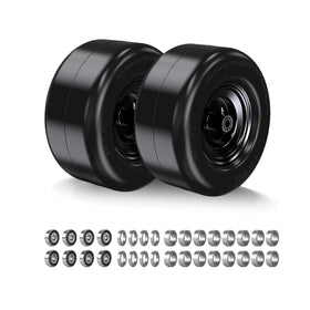 MLOGIUI 13x6.50-6 flat-free tire side view with adjustable hub for zero-turn mowers