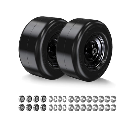 MLOGIUI 13x6.50-6 flat-free tire side view with adjustable hub for zero-turn mowers