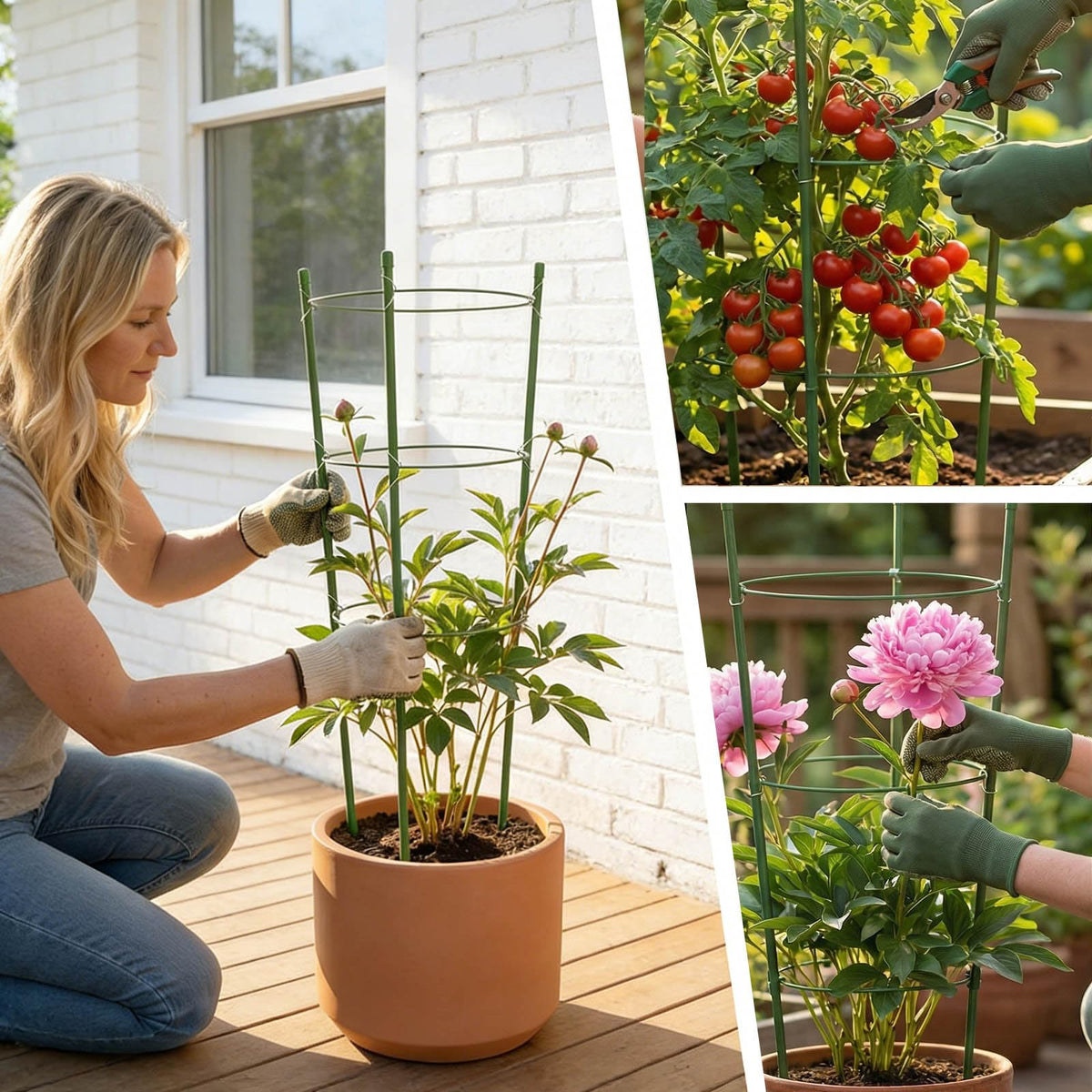 MM Megijaki tomato cage weather-resistant coating shields against elements.