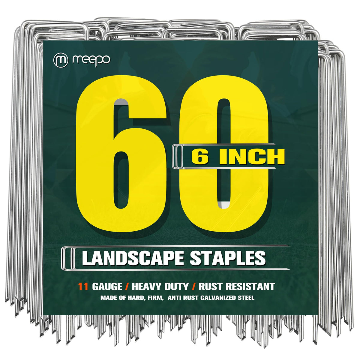 M MEEPO 6-inch garden stake with never rust galvanization for durability.