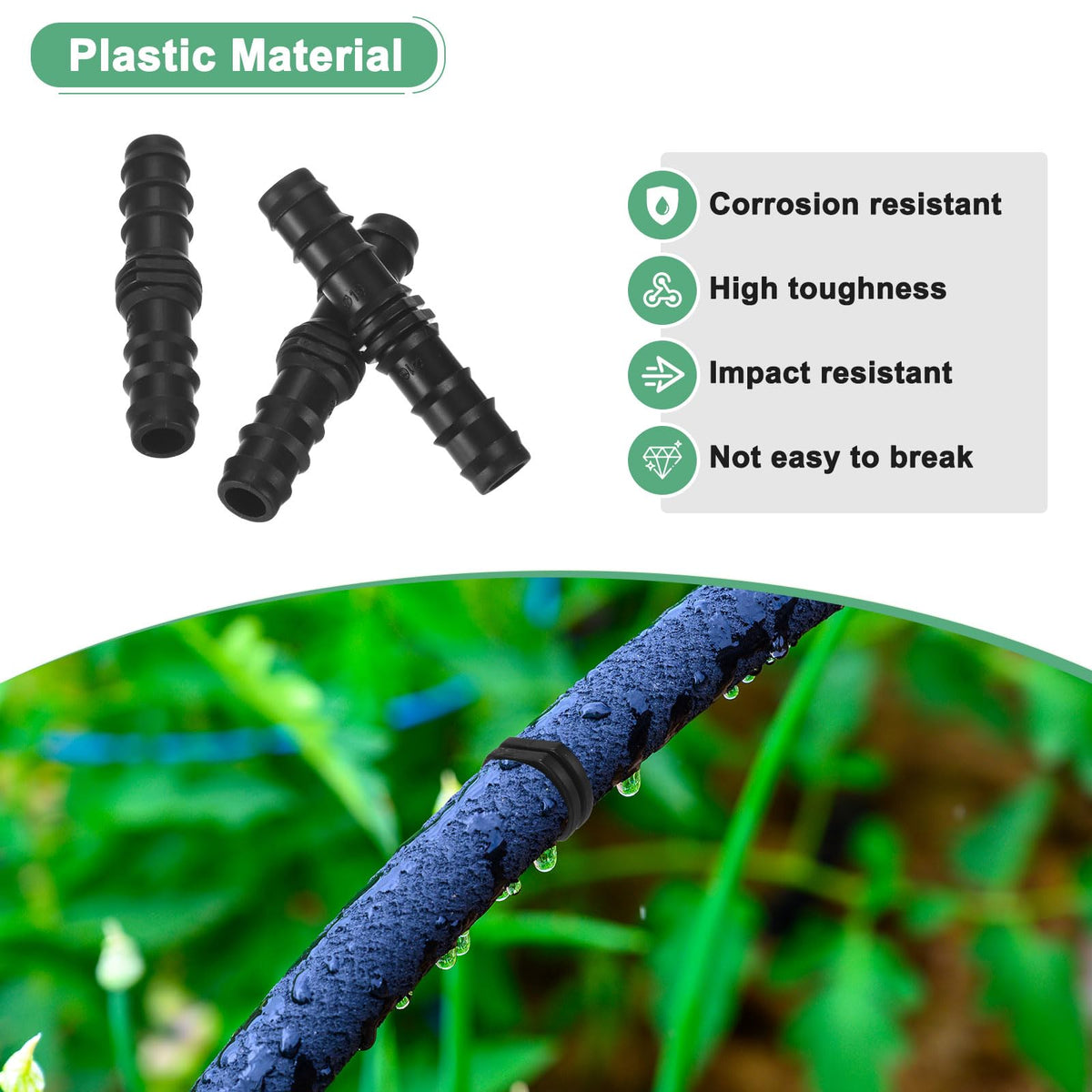 M METERXITY tubing locking end ensures a tight seal for reliable drip lines.
