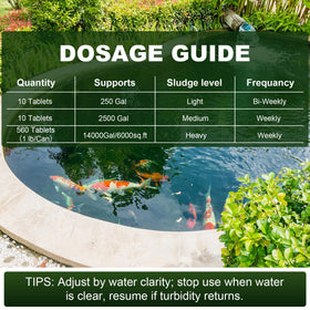 MMFVCL Muck Reducer easy morning dosing for pond care.