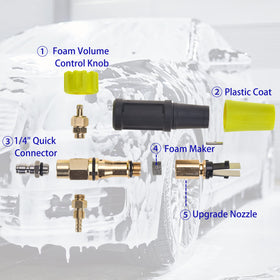 M MINGLE versatile foam cannon for cars, motorcycles, driveways, and more.