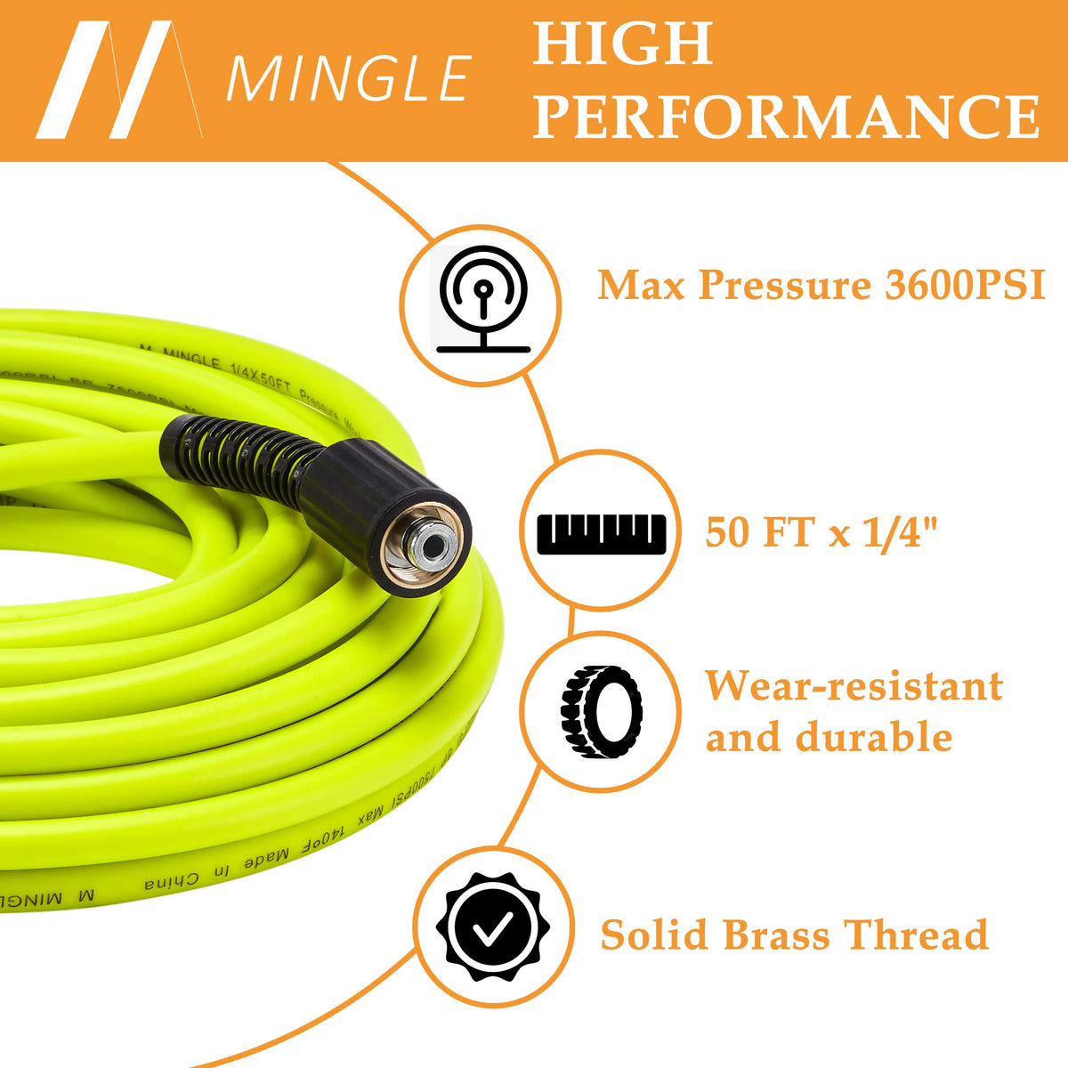 M MINGLE hose with M22 14mm adapter set enables quick, tool-free fittings.